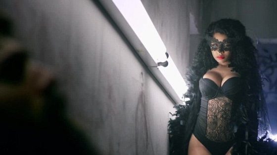 Nicki Minaj displays her hot curves in S&M-themed video for Only starring Drake and Chris Brown