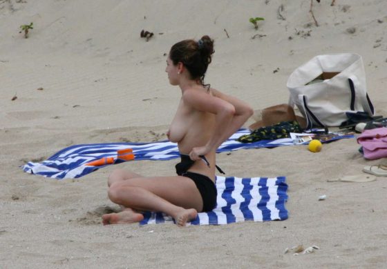 Kelly Brook topless on the beach photo 5