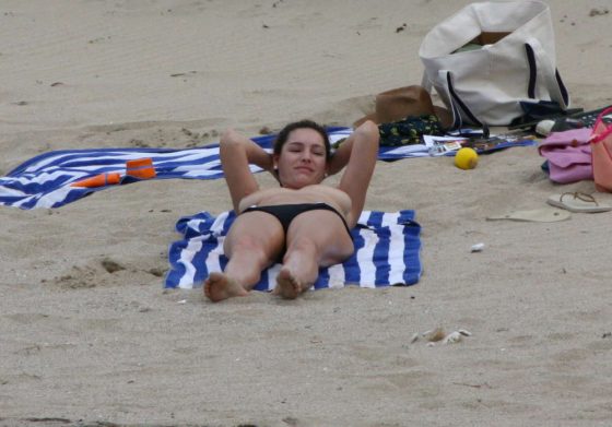 Kelly Brook topless on the beach photo 9