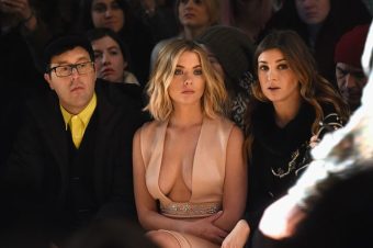 Ashley Benson big cleavage in fashion show in NY