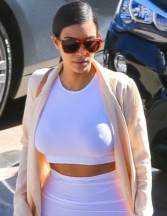Kim Kardashian big tits braless top