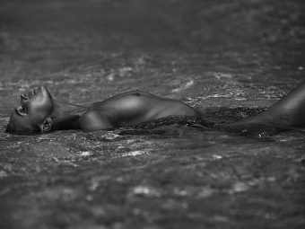 Swedish hot model Elsa Hosk wet nude pose