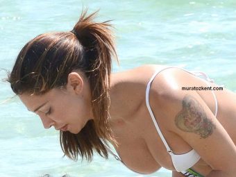 Booty Belen Rodriguez thong bikini on the beach