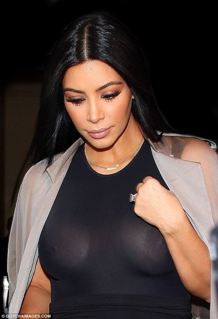 Celebrity tits in braless see-through dress
