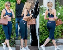 Kylie Jenner hot in sporty bra-top and leggings