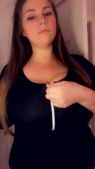 Sexy gif with young girl revealing huge cleavage