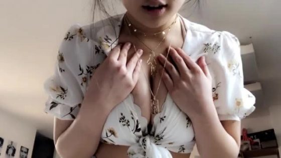 People keep staring at my necklaces? (boobs gif)