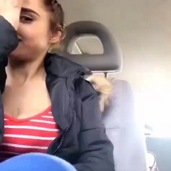Huge tits flashed in public! (gif)