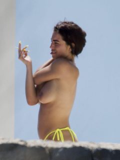 Katie Salmon caught topless by paparazzi