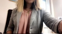 sexy young girl shows tits in the office