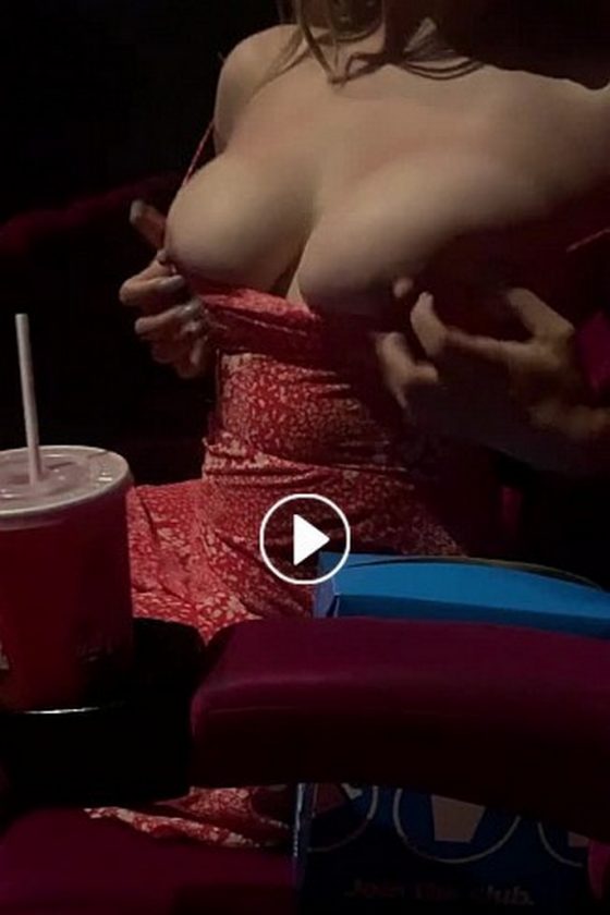 Juicy exposure on a cinema night out (gif)