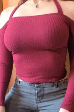 Busty sweater in big boobs reveal (gif)