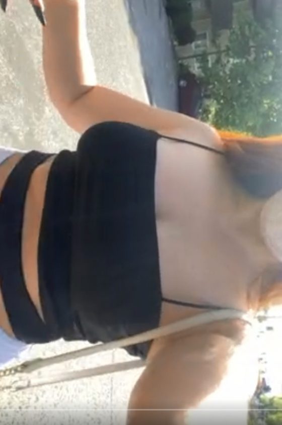 Sexy Amateur Walking and Flashing! (gif)