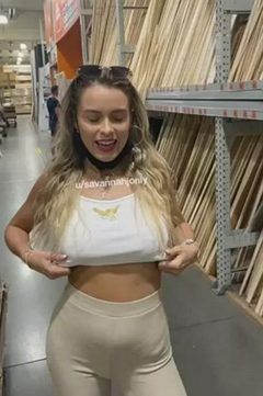 flashing tits in a public place