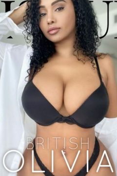 busty British ebony bra cleavage