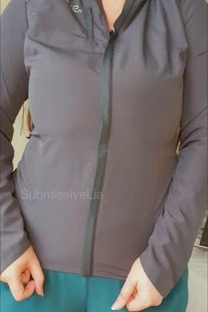 busty woman braless athletic jacket