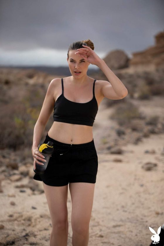 Playboy model Jasmin topless outdoors 1