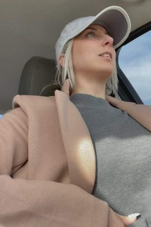 hot girl flashing tits driving