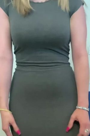 sexy busty amateur woman tight dress