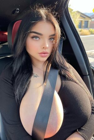 big tits topless car safety belt