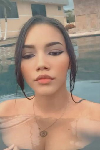 exotic woman in the pool
