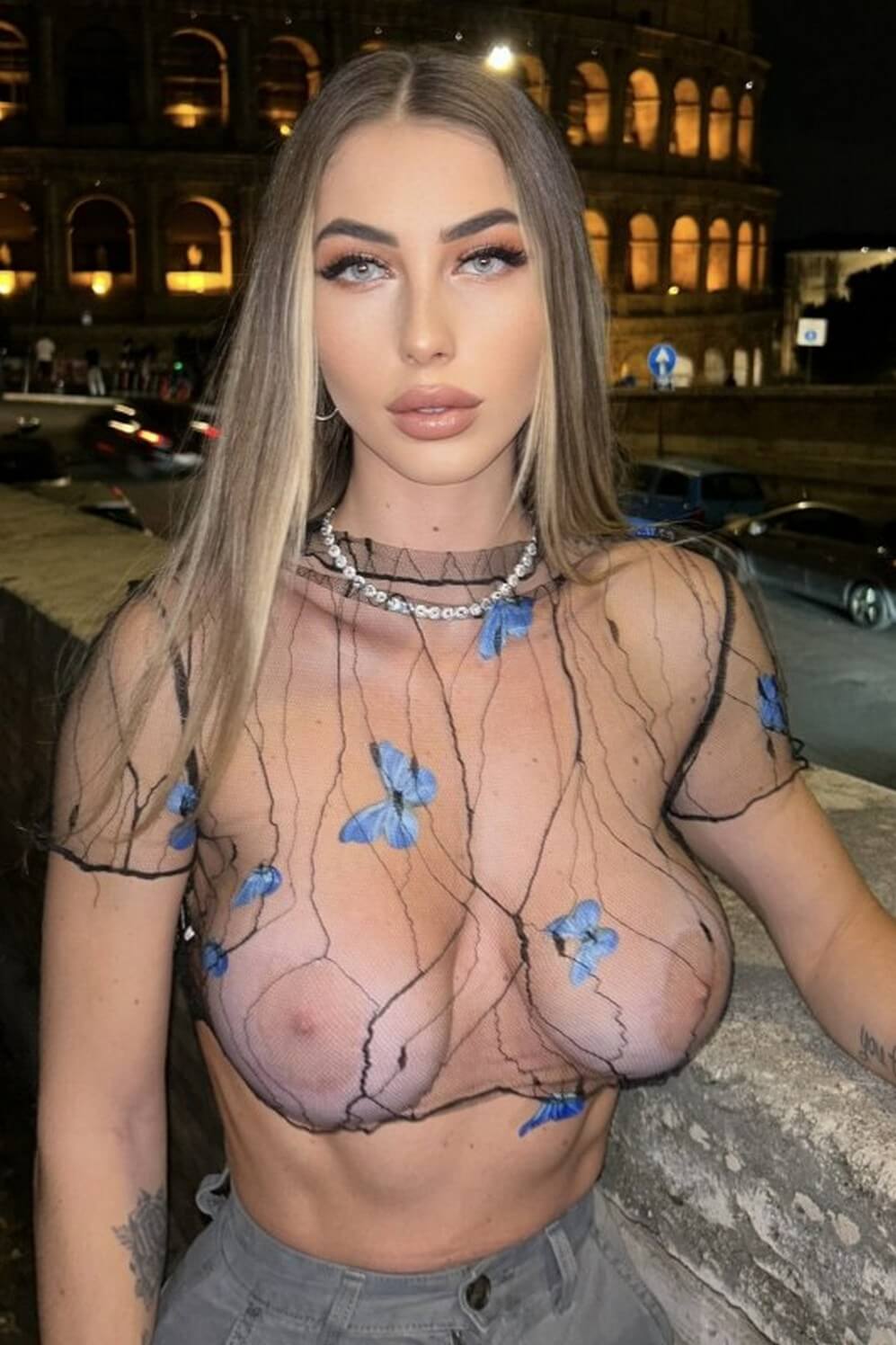 sexy social media model with big tits