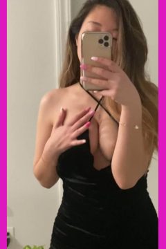 cute young babe in naughty selfie in sexy night-out dress