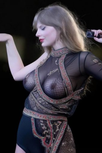 Taylor Swift FAKEnude boobs in see-through and nip slip (4 photos)