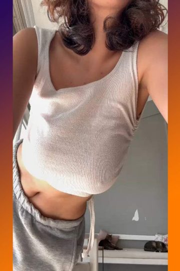 Braless t-shirt with big goodies (gif)