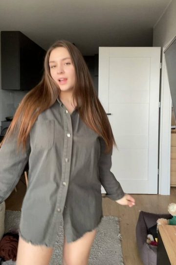 Open shirt at home (gif)