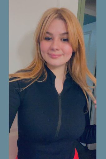 hot amateur girl with big ttis in braless top