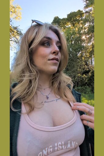 sexy amateur girl flashing big natural tits outdoors