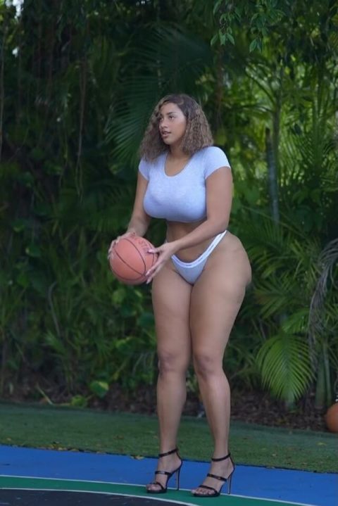 basketball sexy curvy woamn poster