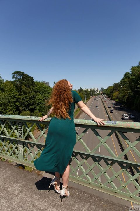 big ass in pantyless dress outdoors