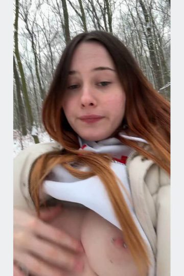 Gentle smile, dirty mind, in the snow! (gif)