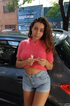 Zishy amateur girl with boobs iNora n braless sweater
