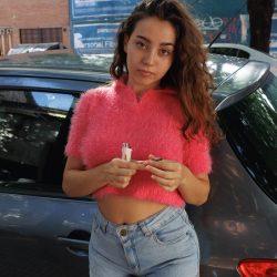Zishy amateur girl with boobs iNora n braless sweater