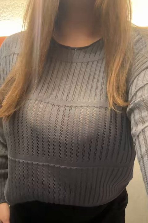 Busty Amateur Flashing Breasts in Sweater Tease - short clip cover