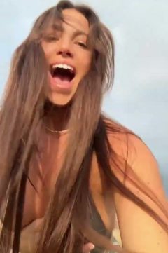 hot busty babe having fun in the countryside