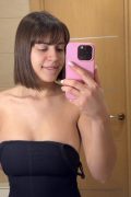 busty cute amateur girl with strpaless dress reveal her natural tits in the mirror selfie