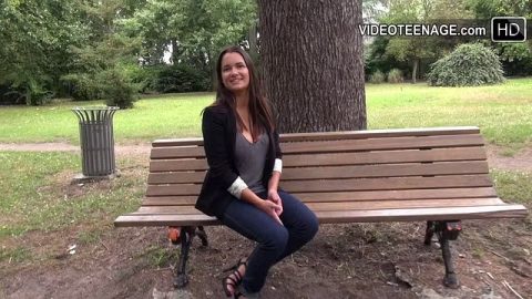 Hot preview of 19 Year Burnette with Big Boobs Does Porn Casting