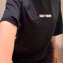 Fit hot girl showing off her big tits under the blouse - intense gif peview