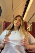 Hot girl flashing groovy big tits with pierced nipples - short video frame