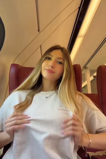 Hot girl flashing groovy big tits with pierced nipples
