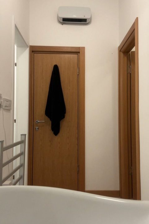 Busty naked woman full frontal mirror tease - full HD screenshot