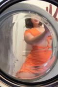 Curvy Influencer Pulls Down Orange Top – Soft Boobs Tease - viral porn poster