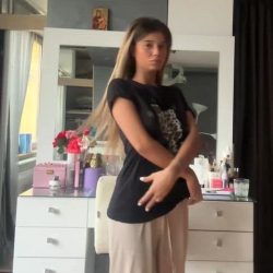 Fantastic Blonde Strips Nude Perfect Tits-Ass Tease - sexy gif preview