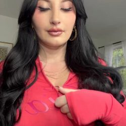 Huge Tits Spill Out of Pink Zip Top - detailed action scene