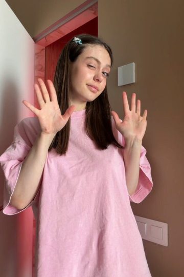 On/Off full frontal nudity with banana tits tease