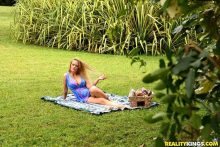 Blonde Babe flashes Nude upskirt and Strips for outdoor cowgirl fuck (gallery) 37 busty female in picnic
